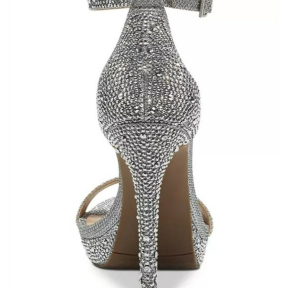 Thalia Sodi Lissy Platform Evening Sandals Silver Bling -9.5 - Picture 3 of 9